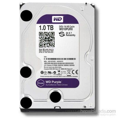 1TB 3.5 WD PURPLE 64MB SATA3 WD10PURZ