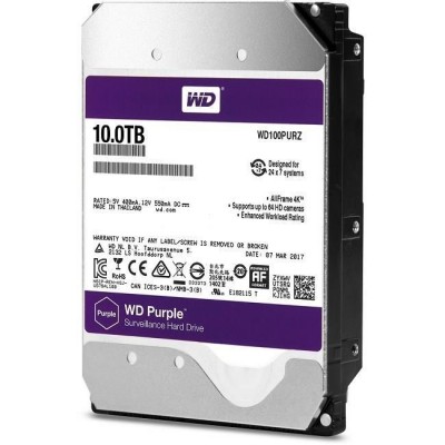 10 TB 3.5 WD PURPLE 256MB SATA3 WD100PURZ